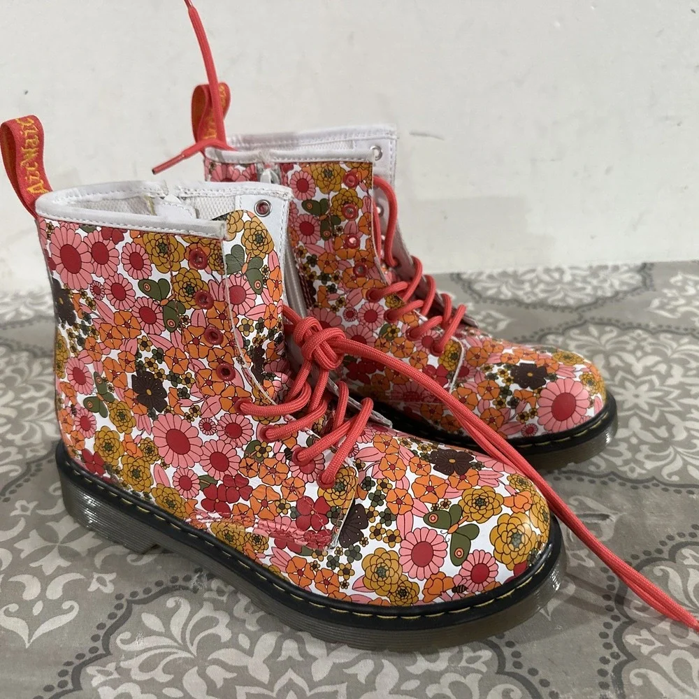 Dr. Martens Toddler Brooklee Pink Floral Boots- Toddler US Size 4m